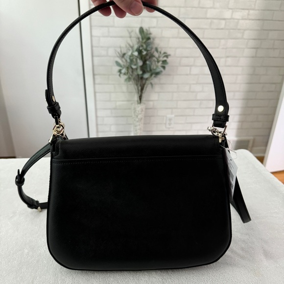 KATE SPADE Black Staci Saffiano Leather Flap Crossbody Bag - Picture 5 of 15